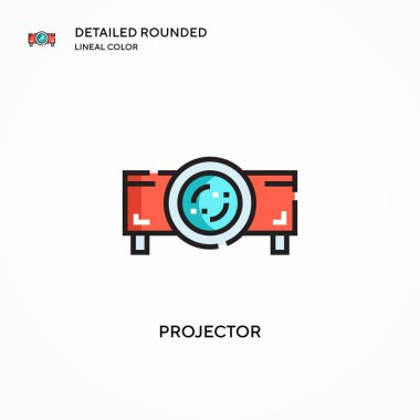 Projektör vektör simgesi. Modern vektör illüstrasyon kavramları. Düzenlemesi ve kişiselleştirmesi kolay.