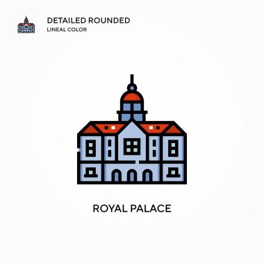 Kraliyet sarayı vektör simgesi. Modern vektör illüstrasyon kavramları. Düzenlemesi ve kişiselleştirmesi kolay.