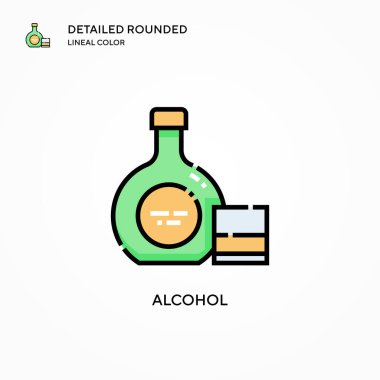 Alkol vektör simgesi. Modern vektör illüstrasyon kavramları. Düzenlemesi ve kişiselleştirmesi kolay.