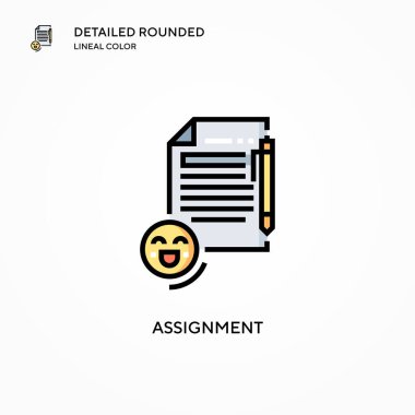 Görev vektör simgesi. Modern vektör illüstrasyon kavramları. Düzenlemesi ve kişiselleştirmesi kolay.