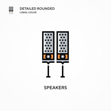 Hoparlörler vektör simgesi. Modern vektör illüstrasyon kavramları. Düzenlemesi ve kişiselleştirmesi kolay.