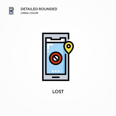 Vektör simgesini kaybettik. Modern vektör illüstrasyon kavramları. Düzenlemesi ve kişiselleştirmesi kolay.