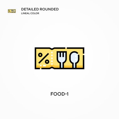 Gıda-1 vektör simgesi. Modern vektör illüstrasyon kavramları. Düzenlemesi ve kişiselleştirmesi kolay.