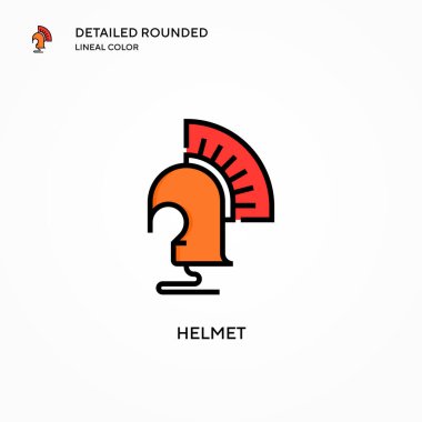 Miğfer vektör simgesi. Modern vektör illüstrasyon kavramları. Düzenlemesi ve kişiselleştirmesi kolay.