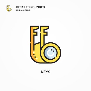 Anahtar vektör simgesi. Modern vektör illüstrasyon kavramları. Düzenlemesi ve kişiselleştirmesi kolay.