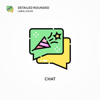 Sohbet vektörü simgesi. Modern vektör illüstrasyon kavramları. Düzenlemesi ve kişiselleştirmesi kolay.