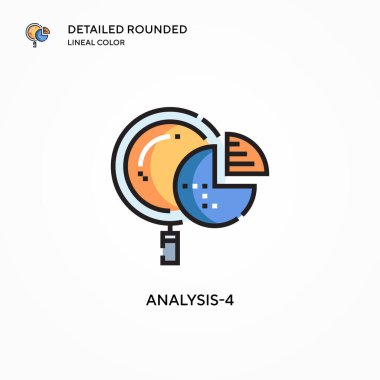 Analiz-4 vektör simgesi. Modern vektör illüstrasyon kavramları. Düzenlemesi ve kişiselleştirmesi kolay.