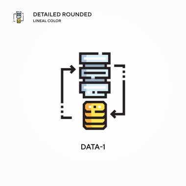 Veri-1 vektör simgesi. Modern vektör illüstrasyon kavramları. Düzenlemesi ve kişiselleştirmesi kolay.