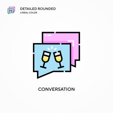 Konuşma vektör simgesi. Modern vektör illüstrasyon kavramları. Düzenlemesi ve kişiselleştirmesi kolay.