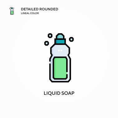 Sıvı sabun vektör simgesi. Modern vektör illüstrasyon kavramları. Düzenlemesi ve kişiselleştirmesi kolay.