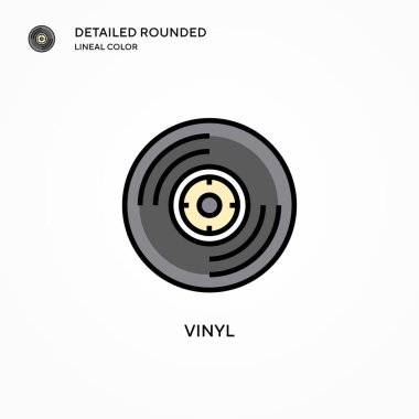 Vinil vektör simgesi. Modern vektör illüstrasyon kavramları. Düzenlemesi ve kişiselleştirmesi kolay.