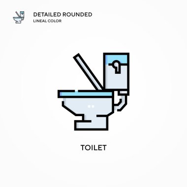 Tuvalet vektörü simgesi. Modern vektör illüstrasyon kavramları. Düzenlemesi ve kişiselleştirmesi kolay.