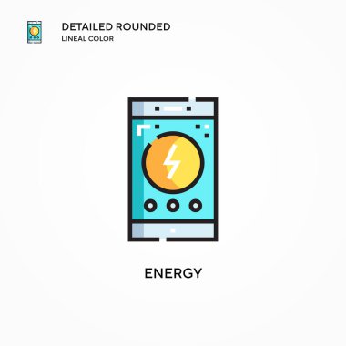 Enerji vektör simgesi. Modern vektör illüstrasyon kavramları. Düzenlemesi ve kişiselleştirmesi kolay.