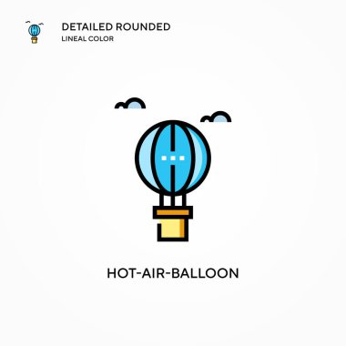 Sıcak hava balonu vektör simgesi. Modern vektör illüstrasyon kavramları. Düzenlemesi ve kişiselleştirmesi kolay.