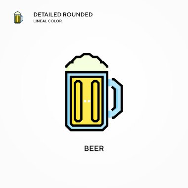 Bira vektör simgesi. Modern vektör illüstrasyon kavramları. Düzenlemesi ve kişiselleştirmesi kolay.