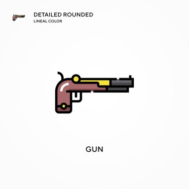 Silah vektör simgesi. Modern vektör illüstrasyon kavramları. Düzenlemesi ve kişiselleştirmesi kolay.