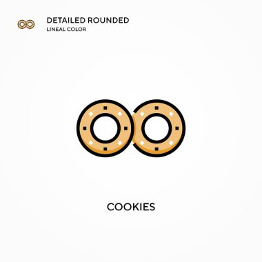 Kurabiye vektör simgesi. Modern vektör illüstrasyon kavramları. Düzenlemesi ve kişiselleştirmesi kolay.