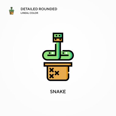 Yılan vektör simgesi. Modern vektör illüstrasyon kavramları. Düzenlemesi ve kişiselleştirmesi kolay.