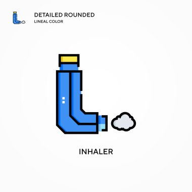 Astım ilacı vektör simgesi. Modern vektör illüstrasyon kavramları. Düzenlemesi ve kişiselleştirmesi kolay.