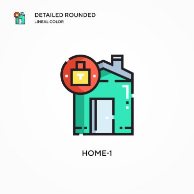 Ev-1 vektör simgesi. Modern vektör illüstrasyon kavramları. Düzenlemesi ve kişiselleştirmesi kolay.