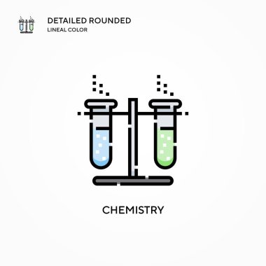 Kimya vektör simgesi. Modern vektör illüstrasyon kavramları. Düzenlemesi ve kişiselleştirmesi kolay.
