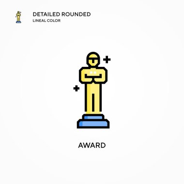 Ödül vektör ikonu. Modern vektör illüstrasyon kavramları. Düzenlemesi ve kişiselleştirmesi kolay.