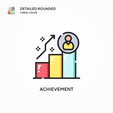 Başarı vektör simgesi. Modern vektör illüstrasyon kavramları. Düzenlemesi ve kişiselleştirmesi kolay.