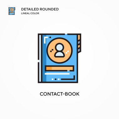 İletişim kitabı vektör simgesi. Modern vektör illüstrasyon kavramları. Düzenlemesi ve kişiselleştirmesi kolay.