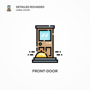 Ön kapı vektör simgesi. Modern vektör illüstrasyon kavramları. Düzenlemesi ve kişiselleştirmesi kolay.