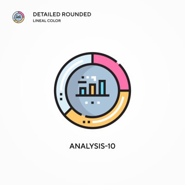 Analiz-10 vektör simgesi. Modern vektör illüstrasyon kavramları. Düzenlemesi ve kişiselleştirmesi kolay.