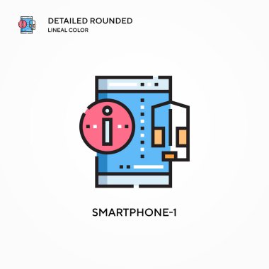 Akıllı Telefon-1 vektör simgesi. Modern vektör illüstrasyon kavramları. Düzenlemesi ve kişiselleştirmesi kolay.