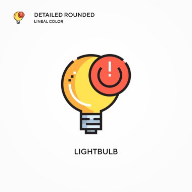 Ampul vektör simgesi. Modern vektör illüstrasyon kavramları. Düzenlemesi ve kişiselleştirmesi kolay.