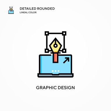 Grafik tasarım vektör simgesi. Modern vektör illüstrasyon kavramları. Düzenlemesi ve kişiselleştirmesi kolay.