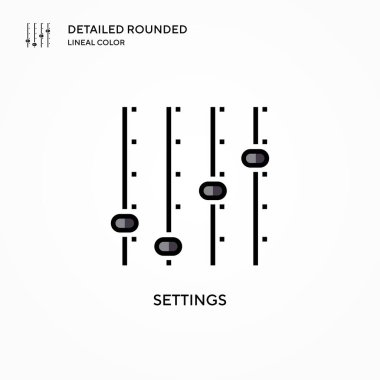 Ayarlar vektör simgesi. Modern vektör illüstrasyon kavramları. Düzenlemesi ve kişiselleştirmesi kolay.