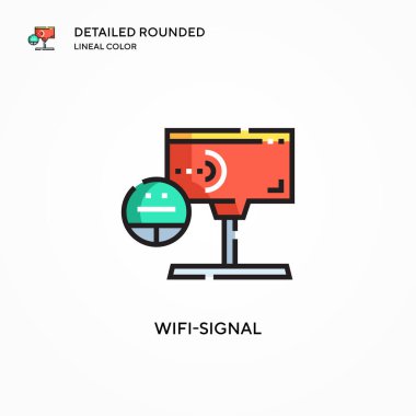 Kablosuz sinyal vektör simgesi. Modern vektör illüstrasyon kavramları. Düzenlemesi ve kişiselleştirmesi kolay.