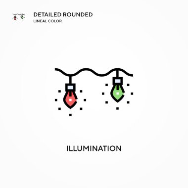 Aydınlatma vektör simgesi. Modern vektör illüstrasyon kavramları. Düzenlemesi ve kişiselleştirmesi kolay.
