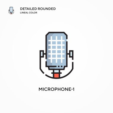 Mikrofon-1 vektör simgesi. Modern vektör illüstrasyon kavramları. Düzenlemesi ve kişiselleştirmesi kolay.