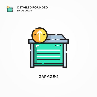 Garaj-2 vektör simgesi. Modern vektör illüstrasyon kavramları. Düzenlemesi ve kişiselleştirmesi kolay.