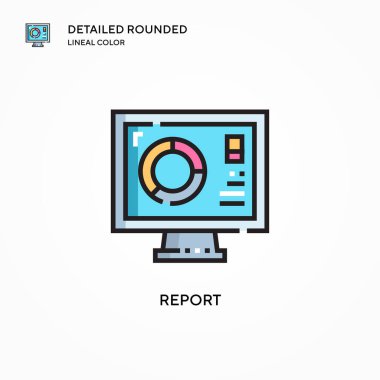 Vektör simgesini rapor et. Modern vektör illüstrasyon kavramları. Düzenlemesi ve kişiselleştirmesi kolay.
