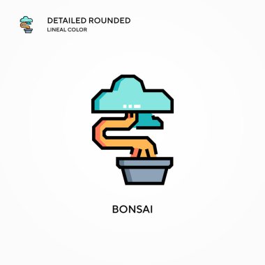 Bonsai vektör simgesi. Modern vektör illüstrasyon kavramları. Düzenlemesi ve kişiselleştirmesi kolay.