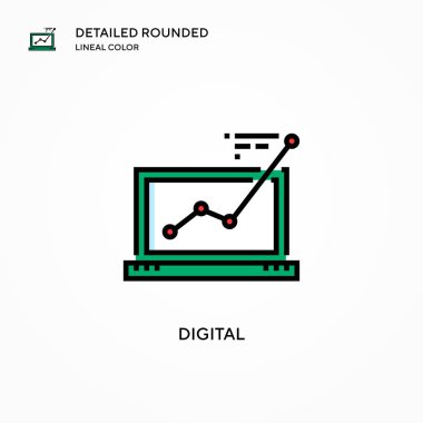 Dijital vektör simgesi. Modern vektör illüstrasyon kavramları. Düzenlemesi ve kişiselleştirmesi kolay.