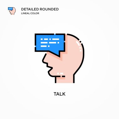 Vektör simgesinden bahset. Modern vektör illüstrasyon kavramları. Düzenlemesi ve kişiselleştirmesi kolay.