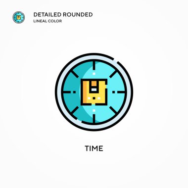 Zaman vektör simgesi. Modern vektör illüstrasyon kavramları. Düzenlemesi ve kişiselleştirmesi kolay.