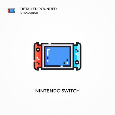 Nintendo vektör simgesi. Modern vektör illüstrasyon kavramları. Düzenlemesi ve kişiselleştirmesi kolay.