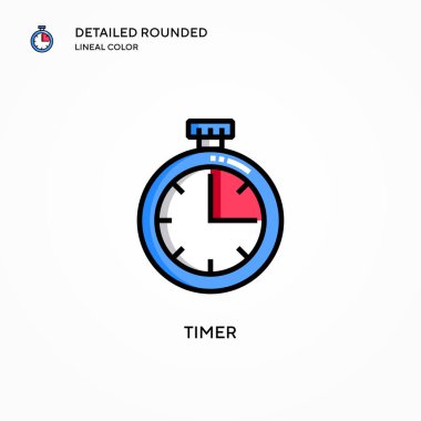Zamanlayıcı vektör simgesi. Modern vektör illüstrasyon kavramları. Düzenlemesi ve kişiselleştirmesi kolay.
