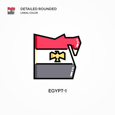 Mısır-1 vektör simgesi. Modern vektör illüstrasyon kavramları. Düzenlemesi ve kişiselleştirmesi kolay.