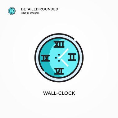 Duvar saati vektör simgesi. Modern vektör illüstrasyon kavramları. Düzenlemesi ve kişiselleştirmesi kolay.