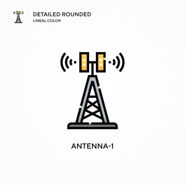 Anten-1 vektör simgesi. Modern vektör illüstrasyon kavramları. Düzenlemesi ve kişiselleştirmesi kolay.