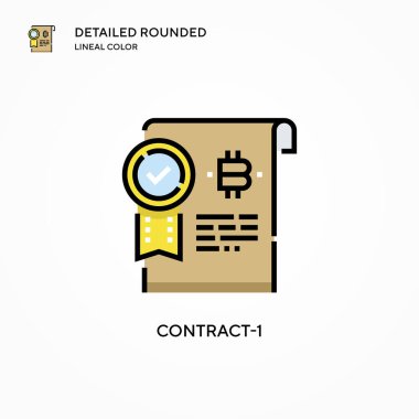 Kontrat-1 vektör simgesi. Modern vektör illüstrasyon kavramları. Düzenlemesi ve kişiselleştirmesi kolay.