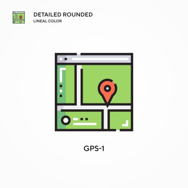 GPS-1 vektör simgesi. Modern vektör illüstrasyon kavramları. Düzenlemesi ve kişiselleştirmesi kolay.